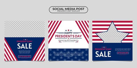 President Day social media post template design. It is suitable for poster, banner, greeting card, etc. - obrazy, fototapety, plakaty