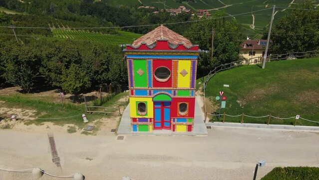Drone View on Cappella del Barolo - 4K ProRes