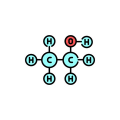 Ethanol formule color line icon. Pictogram for web page
