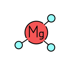 Magnesium formule color line icon. Pictogram for web page