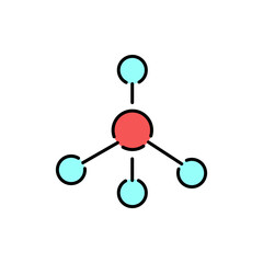 Methane formule color line icon. Pictogram for web page