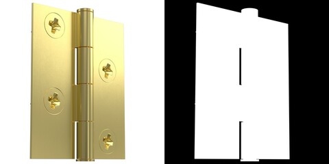 3D rendering illustration of a small hinge for boxes