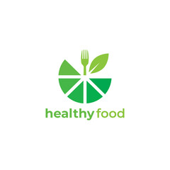 Fototapeta premium Healthy Food Logo vector Template. 