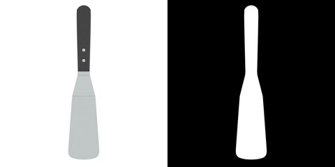 3D rendering illustration of a small kitchen spatula