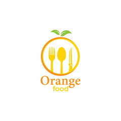 Healthy orange Food Logo vector template.