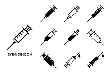 syringe icon set  vector design template 