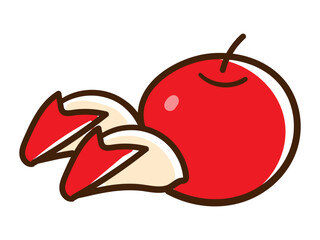 うさぎりんごのかわいい手書き風イラスト