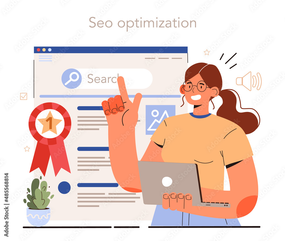 Poster blog seo optimization. idea of search engine optimization for blog promotion