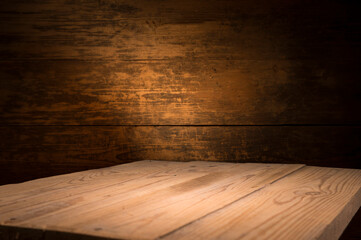 background of barrel and worn old table of wood