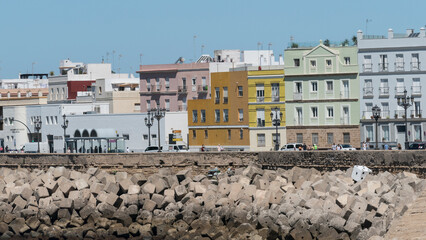 Cadiz, Andalusia.  Campo del Sur Av. Architecture 