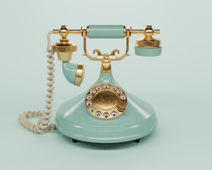 Green Art Deco Telephone