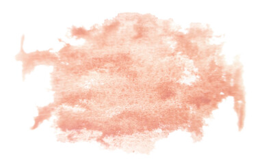 Hand painted watercolor liquid stain isolated on white. Beige.
