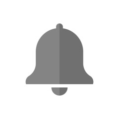 Bell grey flat vector icon