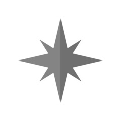 Fototapeta premium Compass grey flat vector icon
