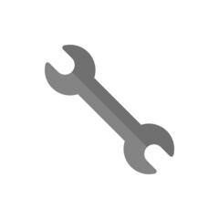 Wrench grey flat vector icon