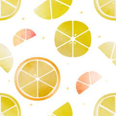 citrus slices vector seamless pattern