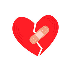 broken heart sealed with plaster