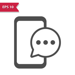 Smartphone - Mobile Phone With Chat Bubble - Texting Icon