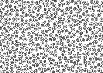 和柄 イラスト エ霞と紗綾形文様 黒 Asia Poster As Osame