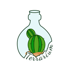 terrarium illustration design suitable for logo cartoon vector i