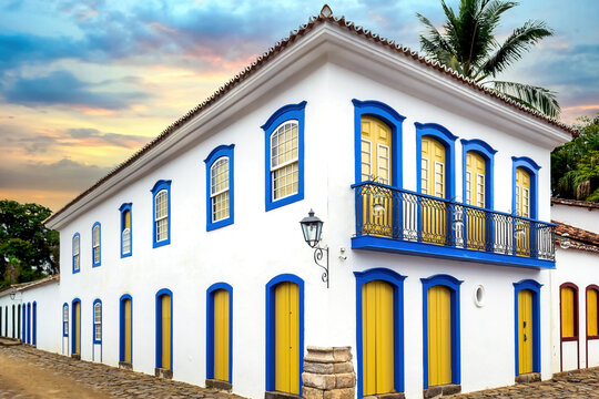 Portuguese Style Colonial Architecture in Paraty, Rio de Janeiro State, Brazil