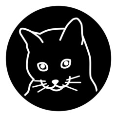 Cat Flat Icon Isolated On White Background