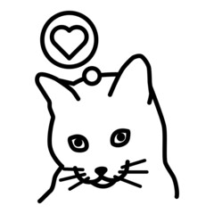 Cat Love Flat Icon Isolated On White Background