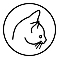 Cat Flat Icon Isolated On White Background