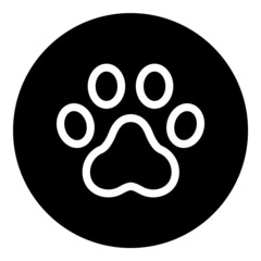 Paw Track Flat Icon Isolated On White Background