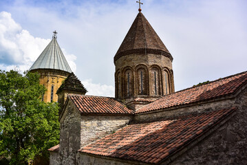 Fototapeta na wymiar Ananuri Castle complex on the Aragvi River in Georgia. Tbilisi.