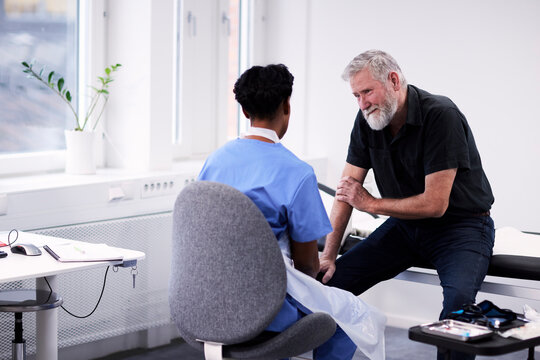 Senior man having doctor appointment