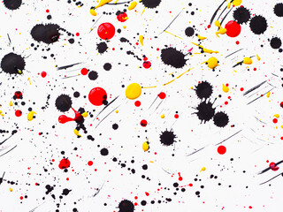Picture painted using the technique of dripping. Mixing different colors white and black and red and yellow