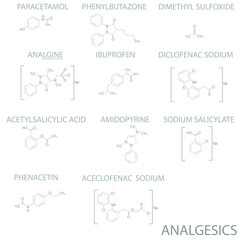 Analgesics molecular skeletal chemical formula.
