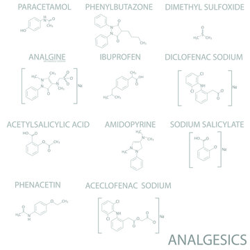 Analgesics molecular skeletal chemical formula.