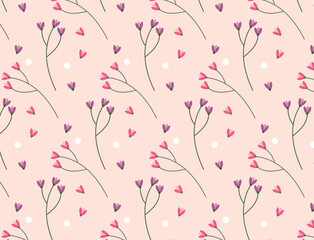 Fototapeta premium Beautiful floral pattern. Floral background with pink flowers pattern