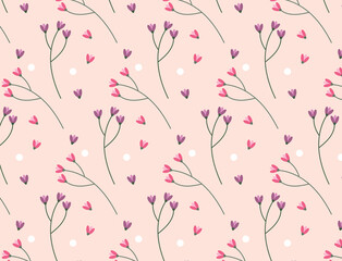 Beautiful floral pattern. Floral background with pink flowers pattern