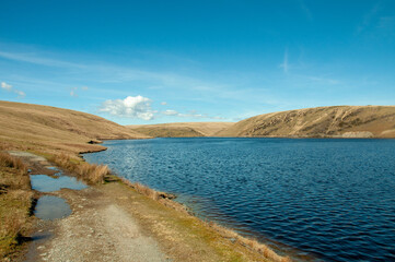 Elan valley and the Rhayader dams countryside in the summertime.