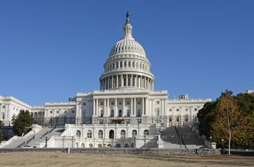 United States Capitol, meeting place of United States Congress and seat of legislative branch of U.S. federal government, in winter
