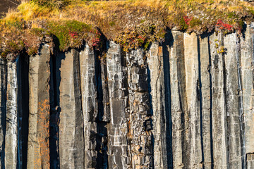 Spectacular basaltic columns under the ground