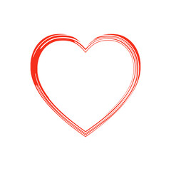 Coeurs rouge. Éléments de design pour la Saint-Valentin. Formes de coeur illustration vectorielle. Isolé sur fond blanc 