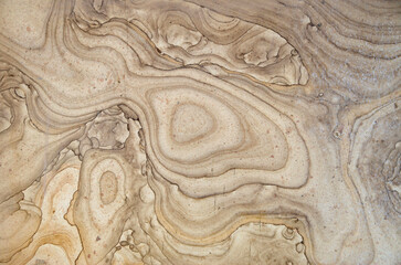 Relief polished sandstone with abstract ovals close