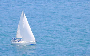 sailing yacht boat on calm blue sea