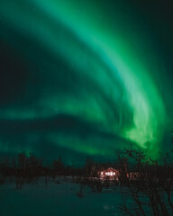 Fototapeta na wymiar Aurora borealis northern lights in Lapland 