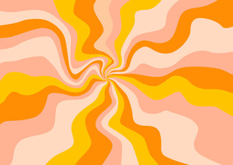 Retro waves Groovy poster background 70 hippie style.