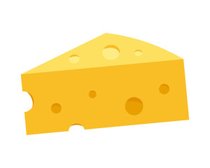 Cheese isolated on white background. Vector illustration in flat style
