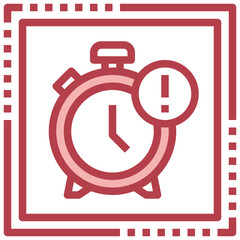 ALARM red line icon,linear,outline,graphic,illustration