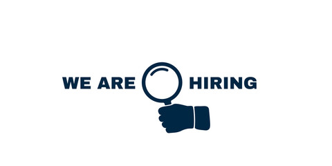We are hiring with magnifier illustration