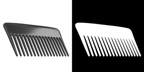 3D rendering illustration of a small wide tooth comb