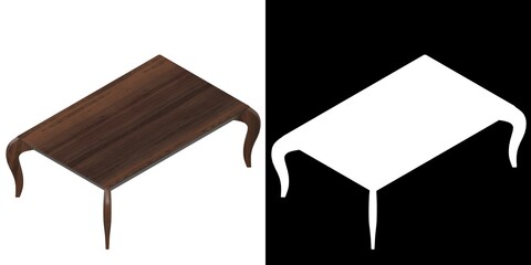 3D rendering illustration of a small side table
