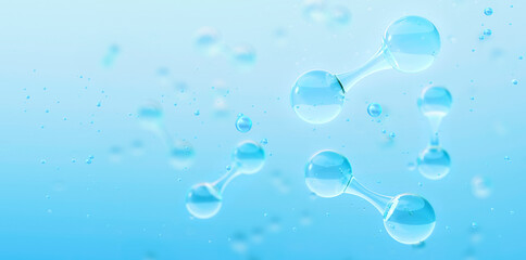 Oxygen O2 gas molecule model. Chemical model of dioxygen O2 formula, oxygen molecular structure. Eco energy element, the fuel of the future industry research. Chemistry, physics science 3D background